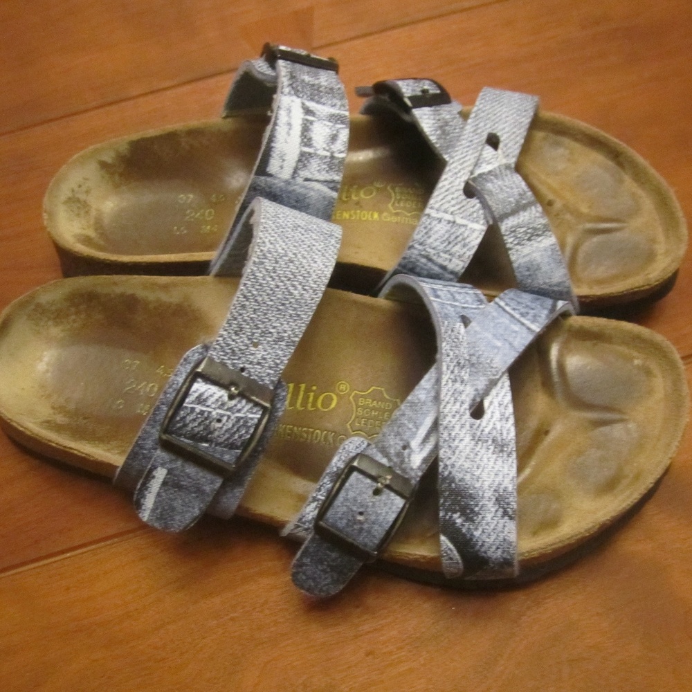 Papillio Birkenstock Denim Print 37/6.5